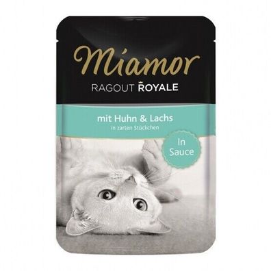 Miamor FB Ragout Royale Huhn & Lachs 22 x 100 g (11,77€/ kg)