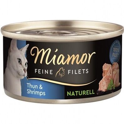Miamor Dose Feine Filets naturelle Thunfisch & Shrimps 24 x 80 g (21,82€/ kg)