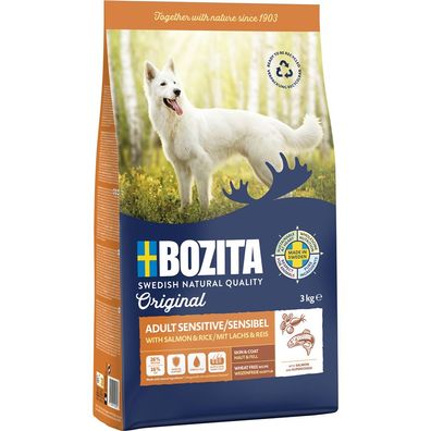 Bozita Original Adult Sensitive Skin & Coat 3 x 3 kg (7,77€/ kg)