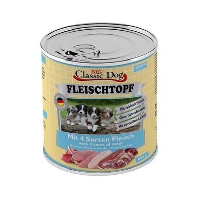 Classic Dog Fleischtopf Junior mit 4 Sorten Fleisch 12 x 800g (4,99€/ kg)