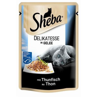 Sheba Portionsbeutel Delicato mit Thunfisch in Gelee 48 x 85g (17,13€/ kg)