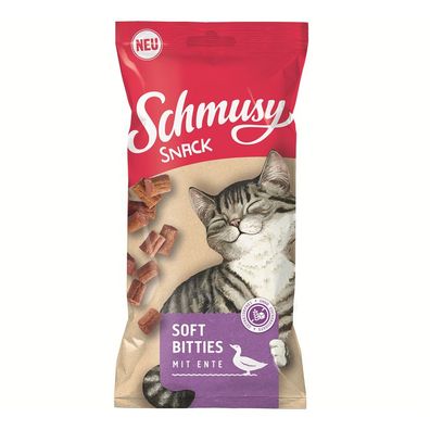 Schmusy Snack Soft Bitties mit Ente 32 x 60g (46,82/ kg)