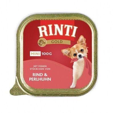 Rinti Schale Gold Mini Rind & Perlhuhn 32 x 100g (11,22€/ kg)