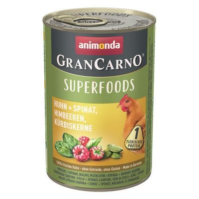Animonda GranCarno Adult Superfood Huhn & Spinat 6 x 400 g (14,96€/ kg)