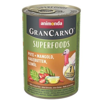 Animonda GranCarno Adult Superfood Pute & Mangold 6 x 400 g (14,96€/ kg)