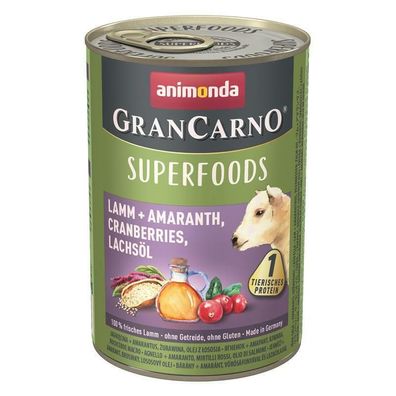 Animonda GranCarno Adult Superfood Lamm & Amaranth 6 x 400 g (14,96€/ kg)