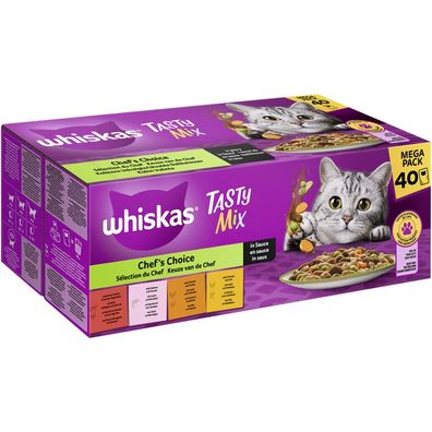 Whiskas Tasty Mix Multipack Mega Pack Chefs Choice in Sauce 80 x 85g (8,81€/ kg)