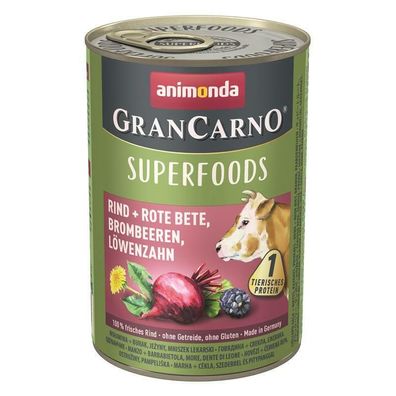 Animonda GranCarno Adult Superfood Rind & Rote Beete 6 x 400g (14,96€/ kg)