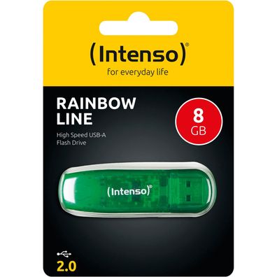 Intenso USB 8GB Rainbow LINE gr 2.0 - Intenso 3502460 - (PC Zubehoer / Speicher)