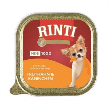 Rinti Schale Gold Mini Truthahn & Kaninchen 32 x 100g (11,22€/ kg)
