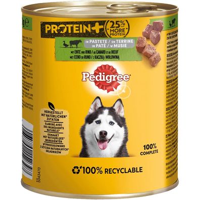Pedigree Dose Protein Ente & Rind in Pastete 12 x 800g (6,24€/ kg)
