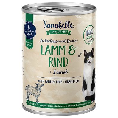 Sanabelle Nassfutter mit Lamm & Rind 12 x 400g (10,40€/ kg)