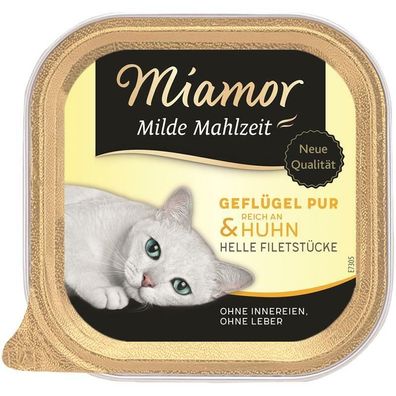 Miamor Schale Milde Mahlzeit Geflügel & Huhn 16 x 100 g (18,69€/ kg)