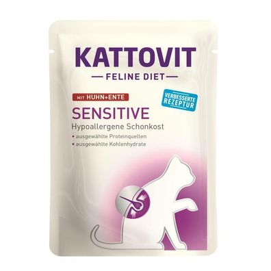 Kattovit Sensitive Huhn + Ente 48 x 85g (13,70€/ kg)