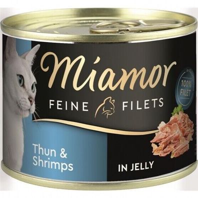 Miamor Dose Feine Filets Thunfisch & Shrimps 12 x 185 g (17,97€/ kg)