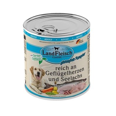 Landfleisch Classic Geflügelherzen & Seelachs mit Garteng. 6 x 800g (6,23€/ kg)
