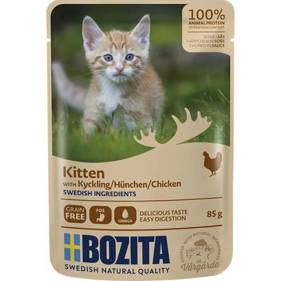 Bozita Pouchbeutel Häppchen in Soße Hühnchen für Kitten 24 x 85g (22,50€/ kg)