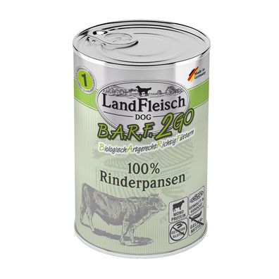 LandFleisch B.A.R.F.2GO 100% aus Rinderpansen 6 x 400g (14,13€/ kg)