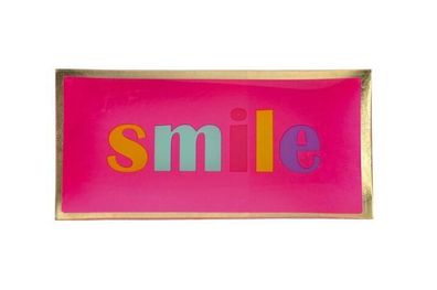 Gift Company Love Plates, Deko-Teller, L, SMILE , neon pink , 1147505082 1 St