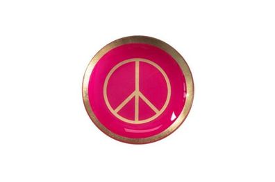 Gift Company Love Plates, Deko-Teller, PEACE, S, rund, neon pink , 1130203082 1 St