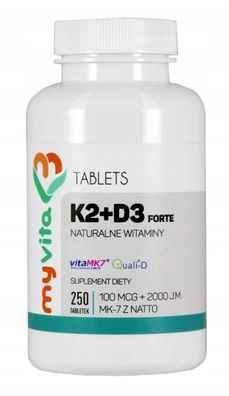 MyVita Vitamin K2 + D3 Forte, 250 Tabletten