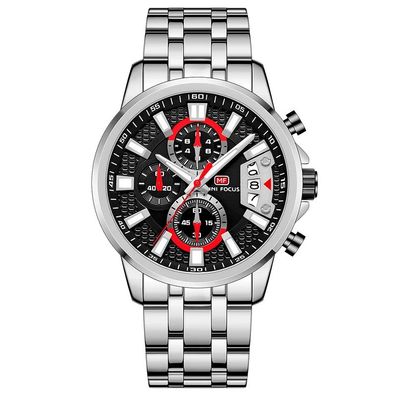 MINI FOCUS Fashion Men Watches Stainless Steel Luxury Brand Quartz Wristwatch