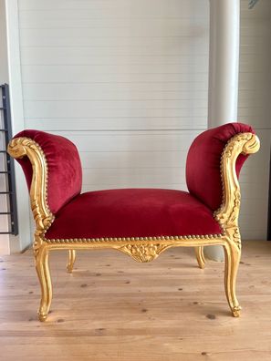 Barock Möbel Ottoman French Baroque Style Footstool Antique Handmade Style Red Velvet
