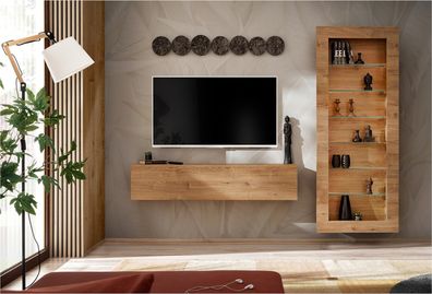Komodee, TV-Möbelset Como, Eiche - Honigtrüffel, für Wohnzimmer, Schlafzimmer