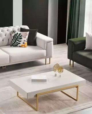 Couchtisch Tisch Beistelltisch Wohnzimmer Design Modern Luxus Weiß