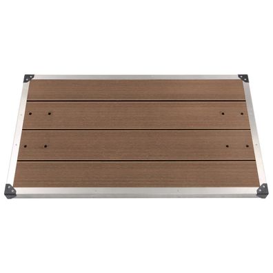 vidaXL Garten-Duschwanne WPC Edelstahl 110 x 62 cm Braun