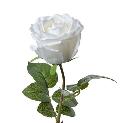 Clayre & Eef Kunstblume Rose 44 cm Weiß Kunststoff (Gr. 8x8x44 cm)