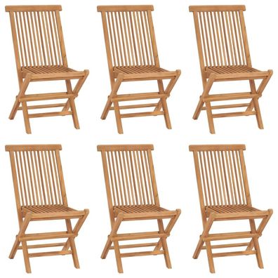vidaXL Klappbare Gartenstühle 6 Stk. Massivholz Teak