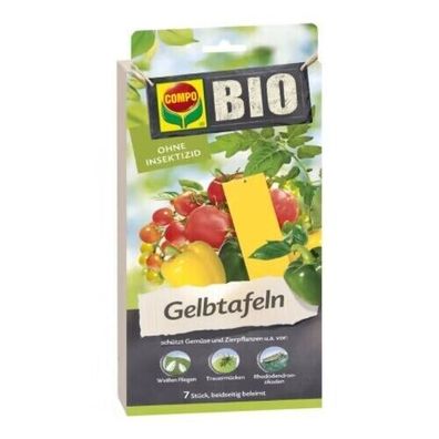 Compo Bio Gelbtafeln 7 Stück Insektenfalle Leimfalle Pflanzenschutz Lockmittel