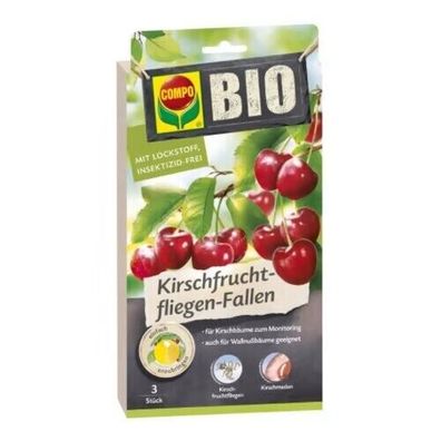 Compo Bio Kirschfruchtfliegen-Fallen 3 Stück für Kirsch- und Wallnussbaum Falle
