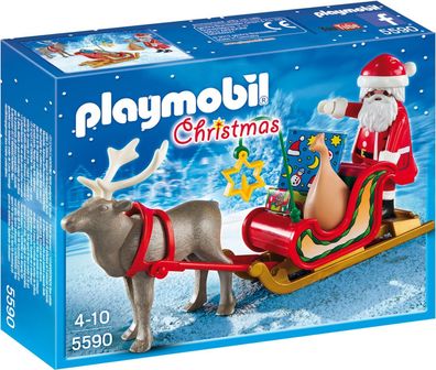 Playmobil Christmas Rentierschlitten (5590) Rentier Schlitten mit Weihnachtsmann