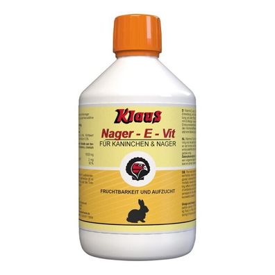 39,90€/ L) KLAUS Nager E-Vit 500 ml Vitamin E Nager Kaninchen Fruchtbarkeit