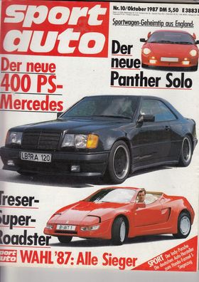 sport auto 10 / 1987, Mercedes, Panther, Treser, Formel 1, Indy