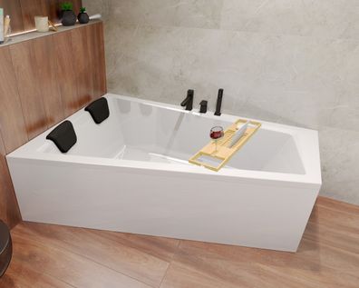 Badewanne Rechteck 160x90 Links + Bambus Ablage | Ablauf VIEGA & Füße GRATIS !