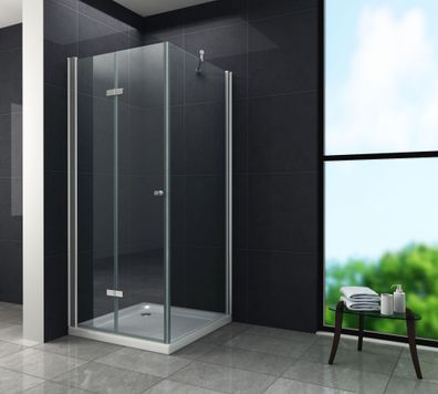 Falttür-Duschkabine ONTO 100 x 80 x 195 cm ohne Duschtasse