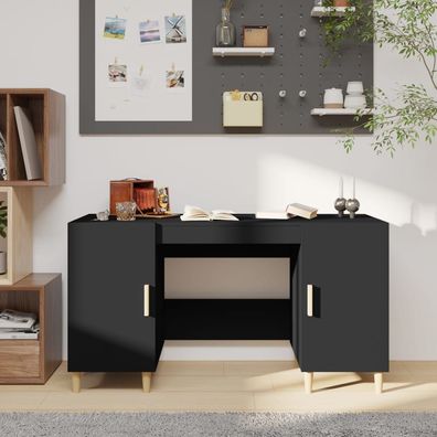 vidaXL Schreibtisch Schwarz 140x50x75 cm Holzwerkstoff