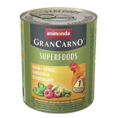 Animonda GranCarno Adult Superfood Huhn & Spinat 6 x 800 g (10,40€/ kg)