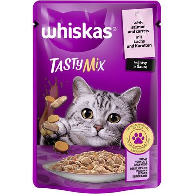 Whiskas Tasty Mix mit Lachs und Karotten in Sauce 28 x 85g (18,45€/ kg)