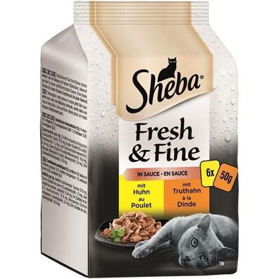 Sheba MP Fresh & Fine in Sauce Huhn & Truthahn 72 x 50g (21,08€/ kg)