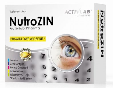 NutroZIN Gesunde Augen Lutein Omega 3 DHA EPA Nutrof Total Alternativ 60 Kaps.