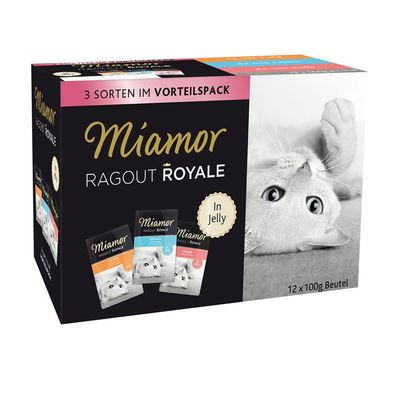 Miamor FB Ragout Royale Multibox in Jelly Pute, Lachs, Kalb 96 x 100 g (7,91€/ kg)