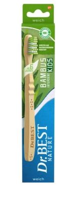 Dr Best Kinder Bambuszahnbürste, Nachhaltige Zahnpflege für Kinder, 1 Stück