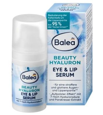 Balea Hyaluron Augen- & Lippen-Serum: Pflegendes Beauty-Serum, 15ml
