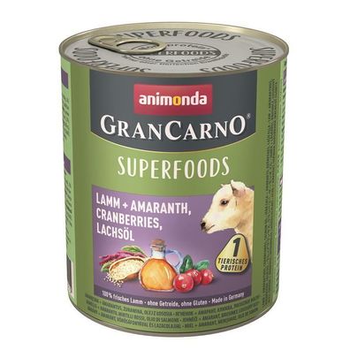 Animonda GranCarno Adult Superfood Lamm & Amaranth 12 x 800g (9,36€/ kg)