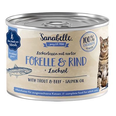 Sanabelle Nassfutter mit Forelle & Rind 12 x 195g (17,05€/ kg)