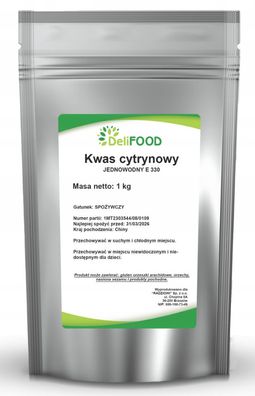 Zitronensäure Monohydrat Citronensäure Lebensmittelqualität Pulver E330 1kg